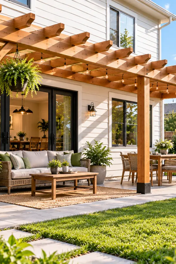20 Attached Pergola Ideas: House-Mounted Designs