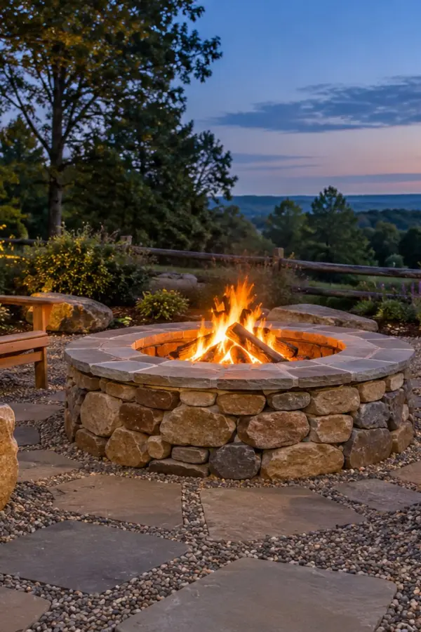18 Stone Fire Pit Ideas: Fieldstone, Flagstone, Boulder and Cut Stone